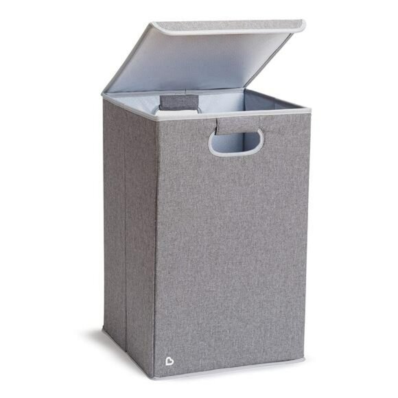 Large Baby Laundry Hamper with Lid and Portable Diaper Caddy Organizer Grey - Picture 4 of 8